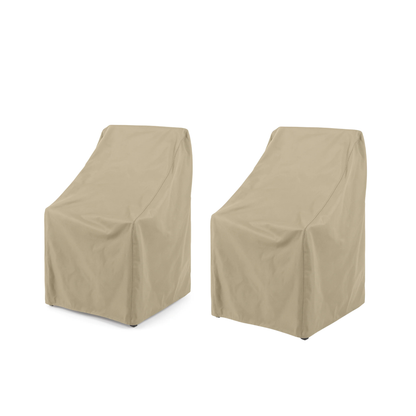 [SHIPS 5/22/26] Patio High Back Dining Chair Cover 27"L x 42"H Classic Taupe - 2/4/6 Pack