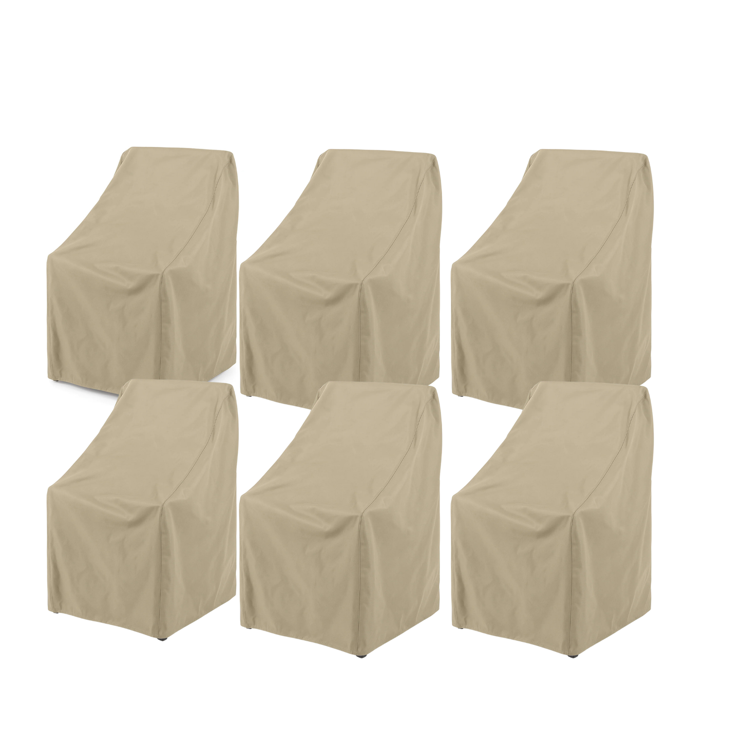 [SHIPS 5/22/26] Patio High Back Dining Chair Cover 27"L x 42"H Classic Taupe - 2/4/6 Pack