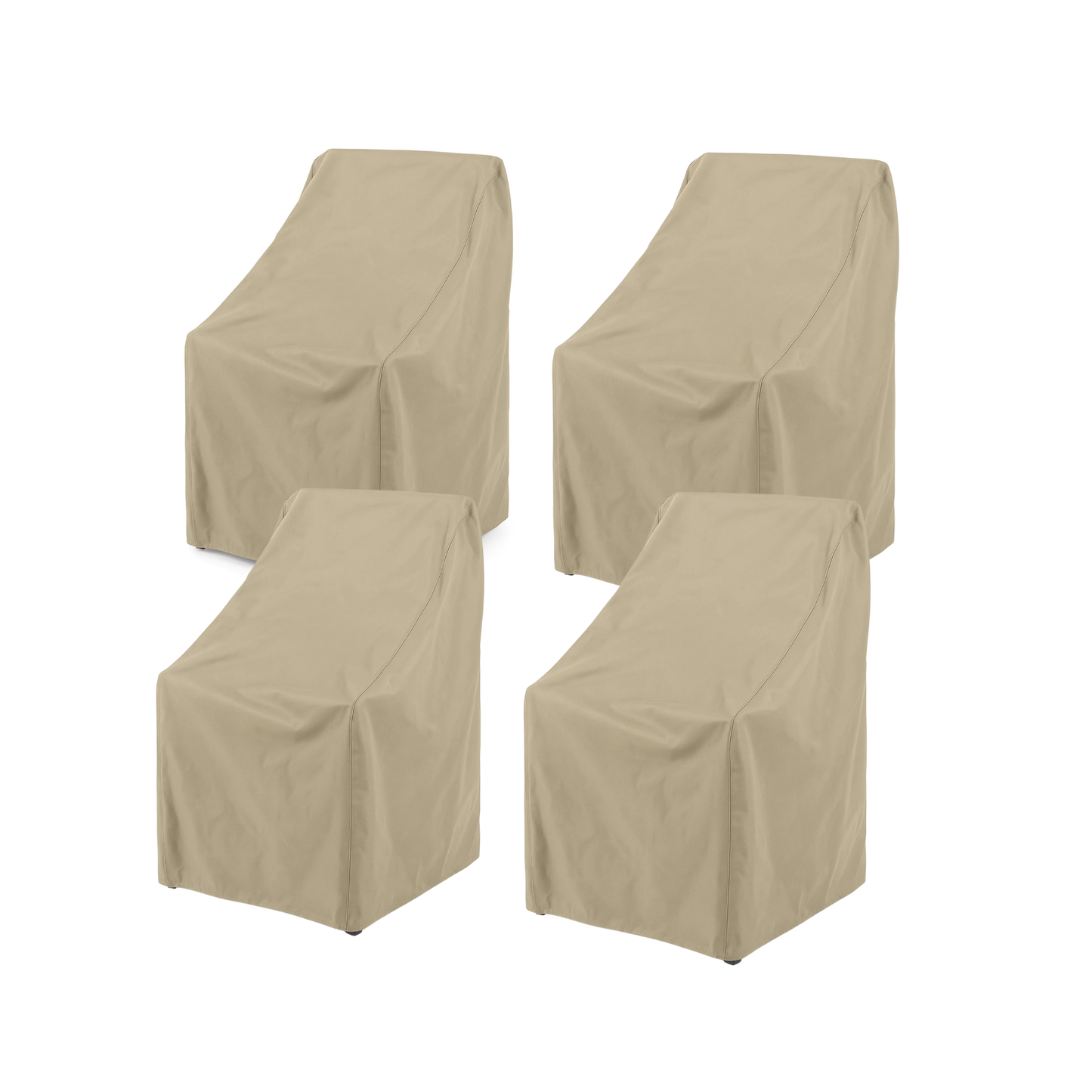 [SHIPS 5/22/26] Patio High Back Dining Chair Cover 27"L x 42"H Classic Taupe - 2/4/6 Pack