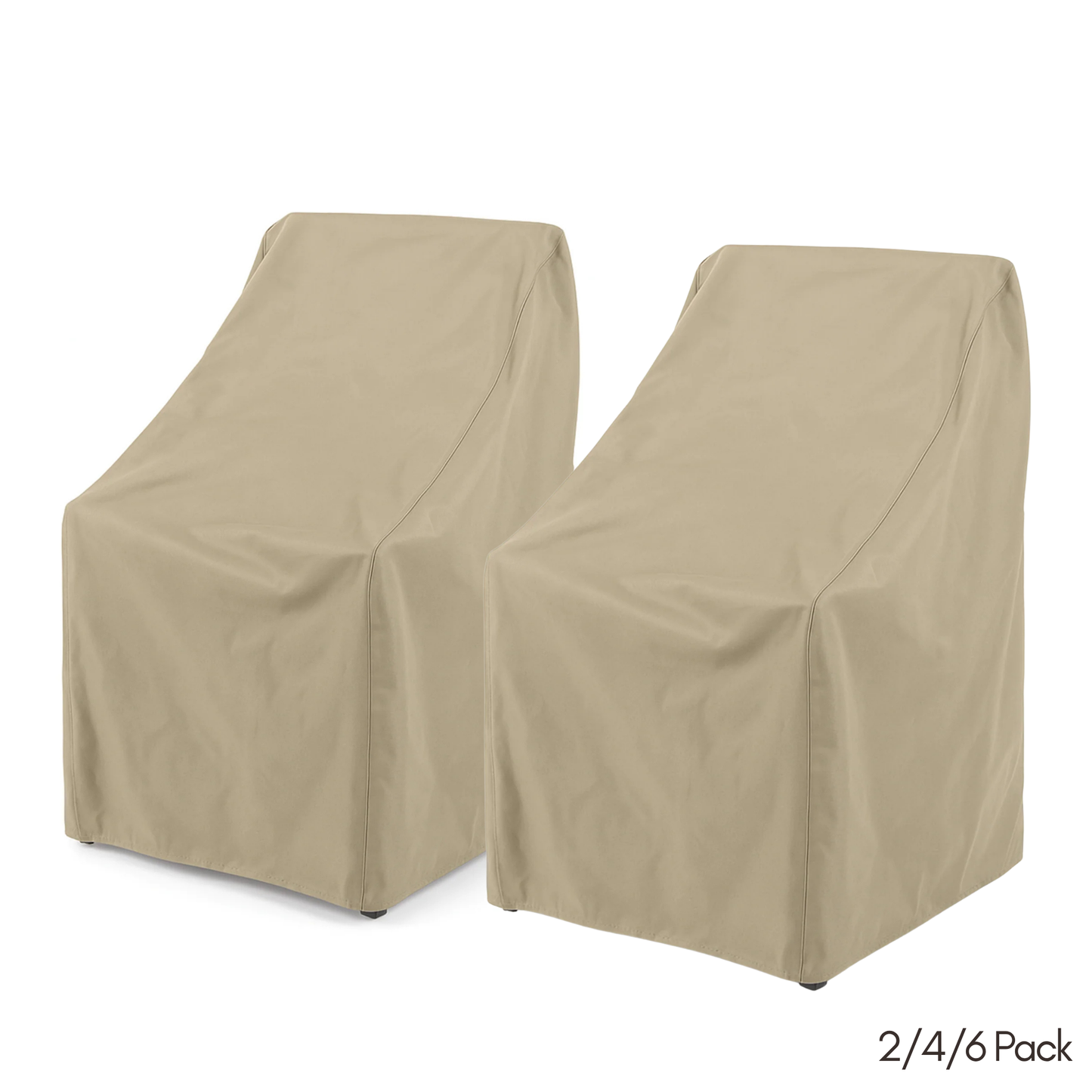 [SHIPS 5/22/26] Patio High Back Dining Chair Cover 27"L x 42"H Classic Taupe - 2/4/6 Pack