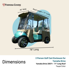 2 Passenger Golf Cart Driving Enclosure Cover Exclusive for Yamaha Drive Model