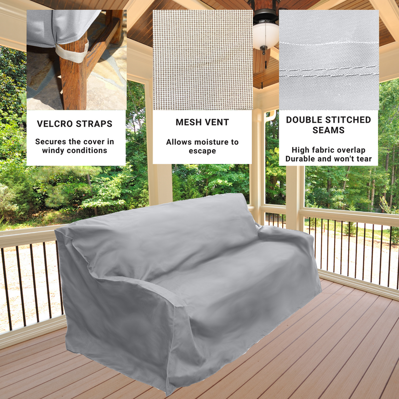 Patio Outdoor Sofa Cover Up to 80"L Reserve Grey