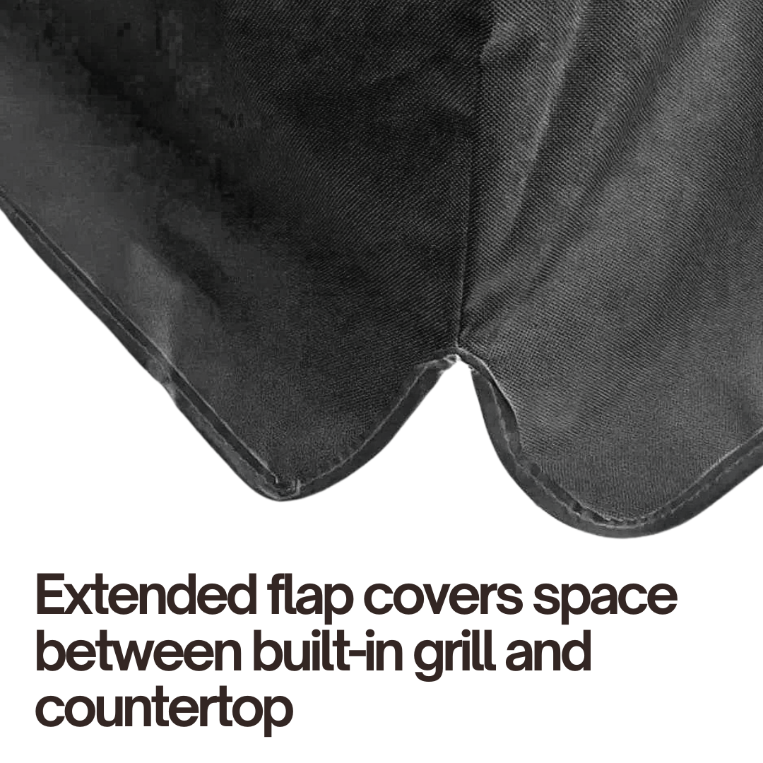 Built-In BBQ Outdoor Gas Grill Cover Vinyl Black - extended flap