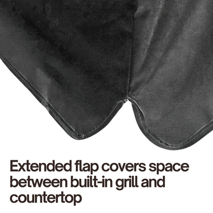 Built-In BBQ Outdoor Gas Grill Cover Vinyl Black - extended flap