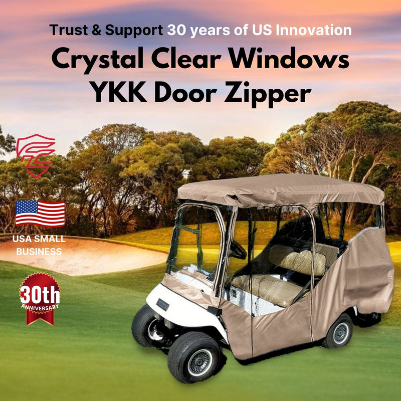 4 Passenger Golf Cart Driving Enclosure Cover Taupe