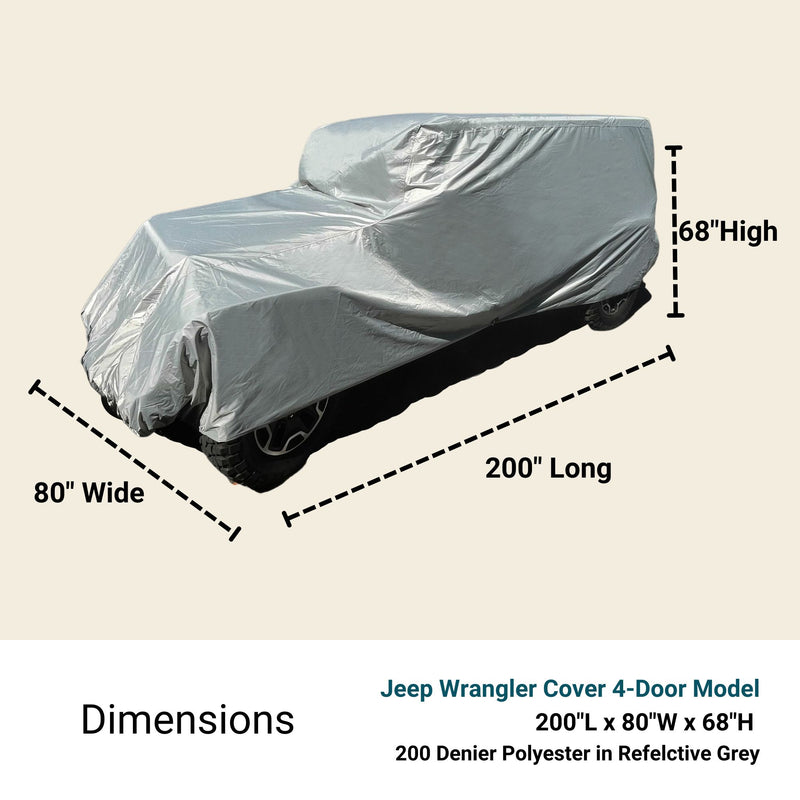 Jeep Cover fit 1976-2006 Jeep Poly 200 in Grey