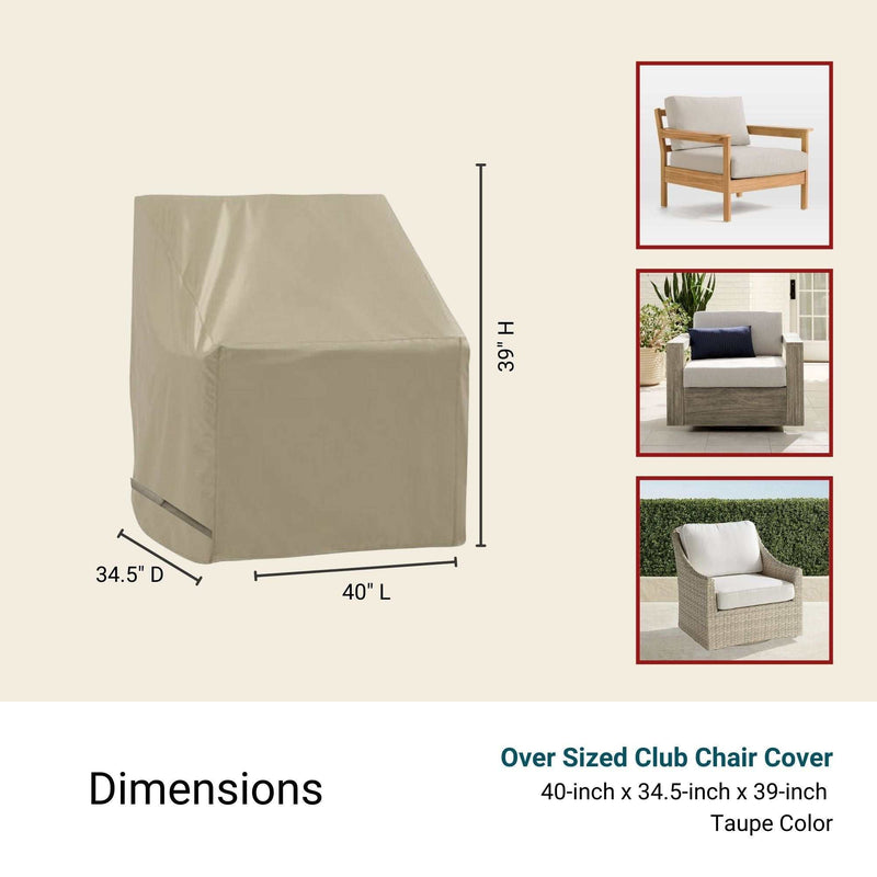 Dimensions 40 Wide x 39 High x 34 Deep Best Quality Outdoor Patio Chair Cover Waterproof Protection Oversized Club Chair Cover Taupe All Weather Shield Classic Accessories West Elm Jennie Kayne