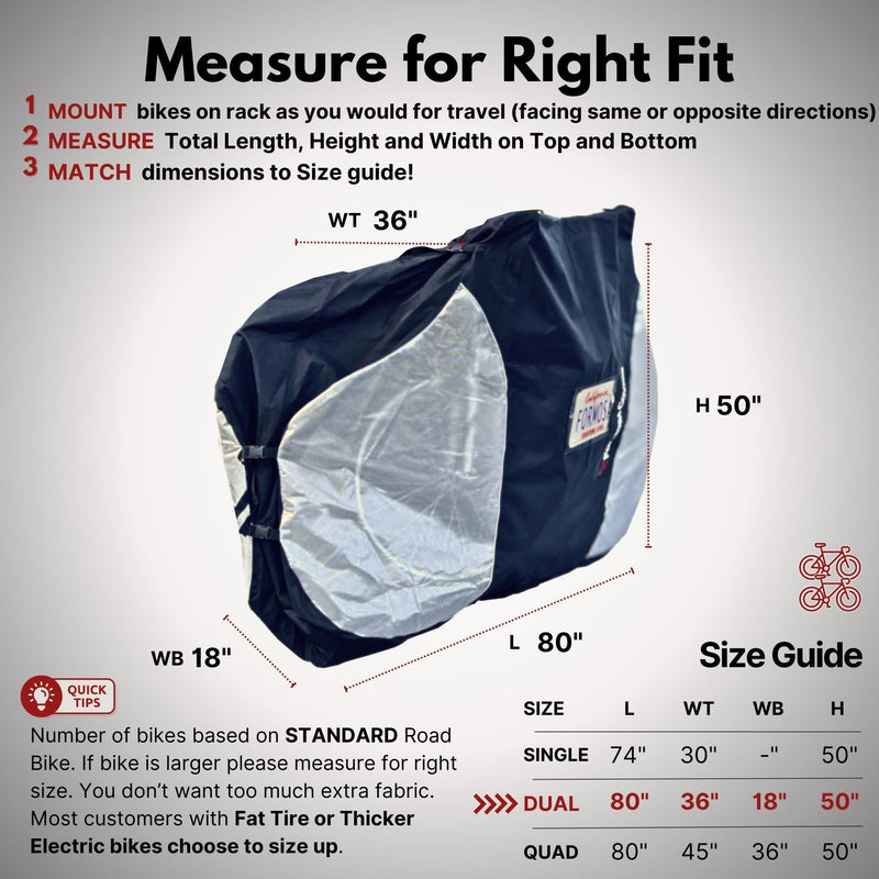 measure for right fit bicycle bike biking cover covers