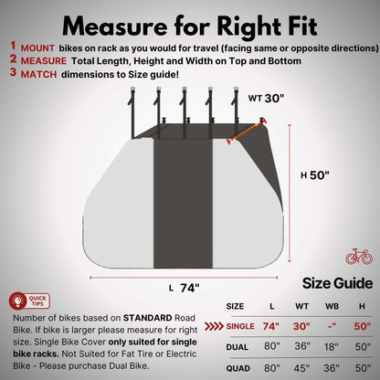 measure chart for dual single quad bike guide