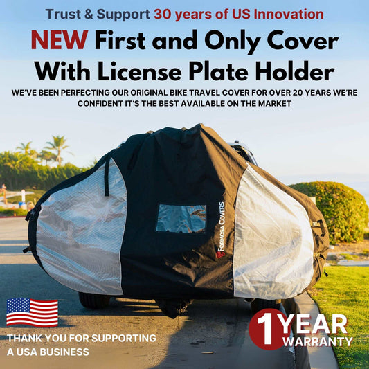 Sample Fabric Test - Dual Bike Rack Cover For Transport (Fits 1-2 Bicycles) Large Translucent Ends