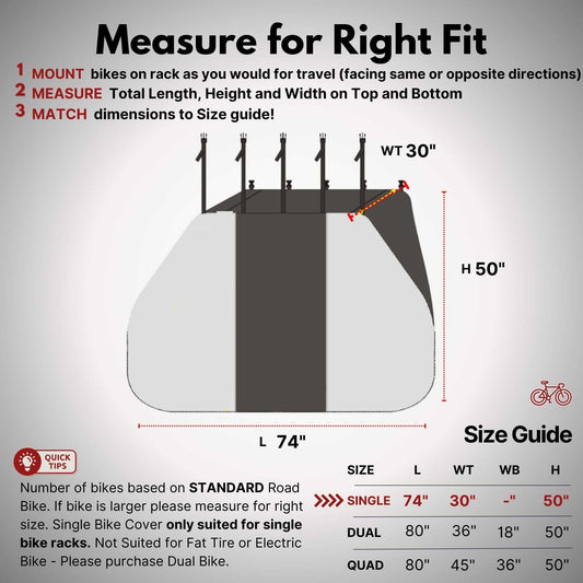 Bicycle Hitch Rack Cover with Clear Panels – Durable All Weather Protection - Fits 1 Bike - Formosa Covers