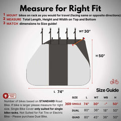 Single Bike Rack Cover For Transport (Fits 1 Bike) Extra Large Translucent Ends