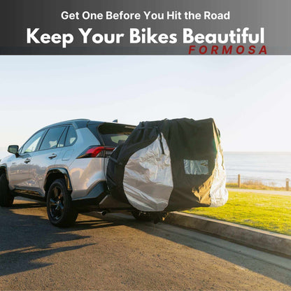 Electric Bike Cover for Transport (Fits 1-2 E-Bikes) with Large Translucent Ends - Formosa Covers