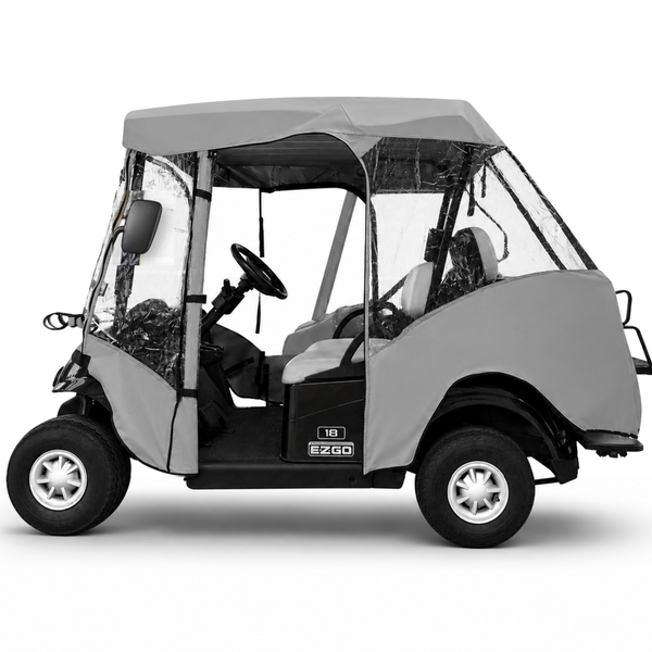 2+2 Passenger Golf Cart Driving Enclosure Cover (4 Passenger Short Roof 58") Grey