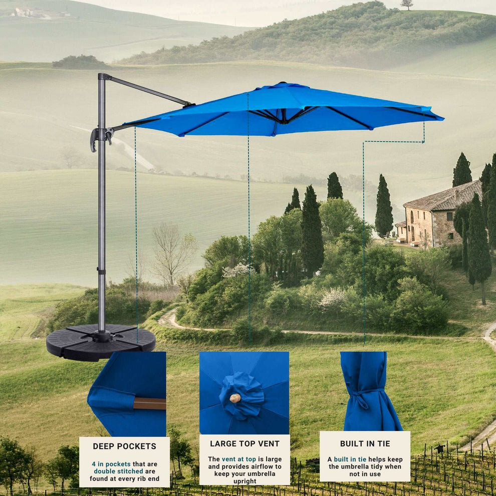 Patio Umbrella Replacement Canopy Cantilever Supported Bar 11 Ft ...