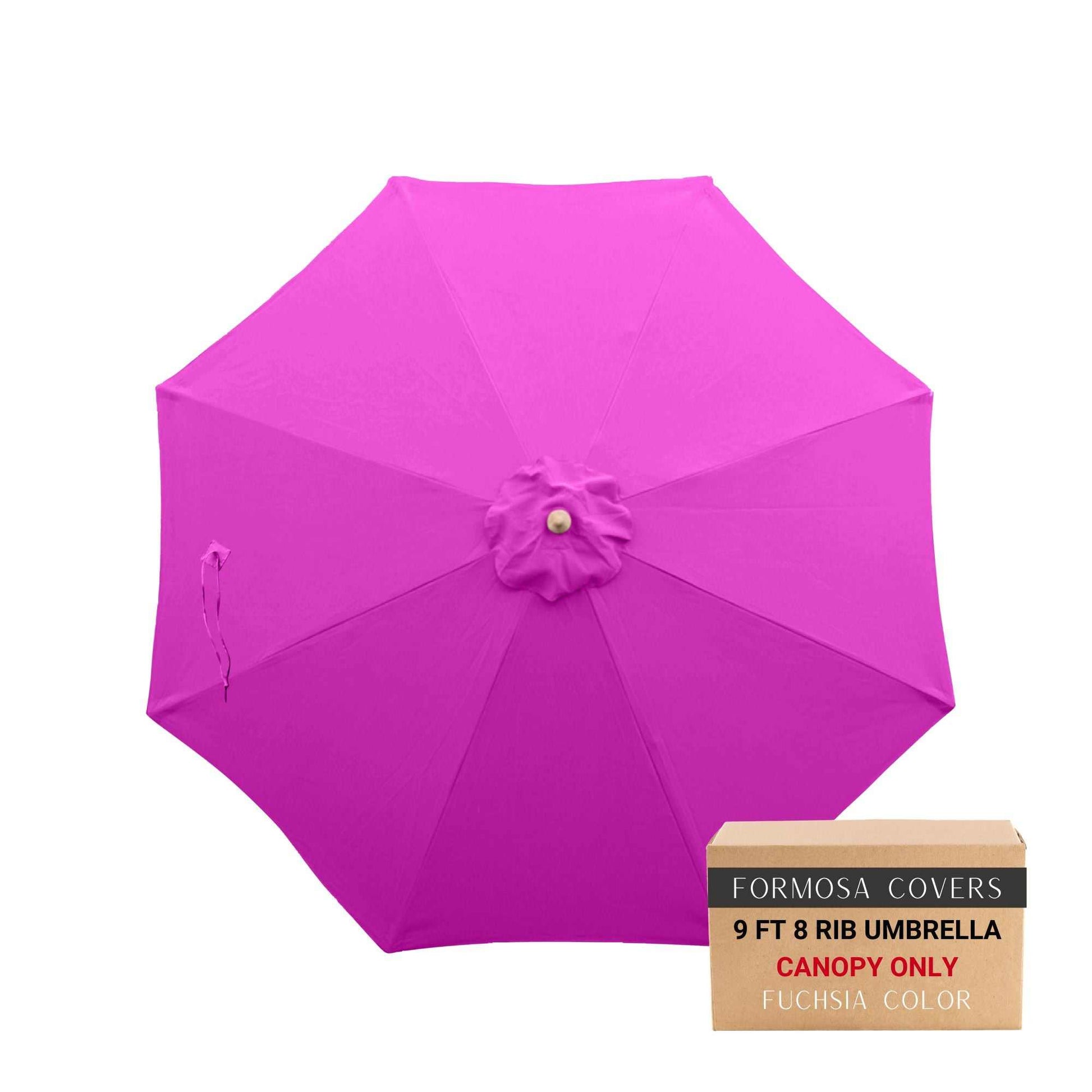 fuchsia patio umbrella Xzomystify Pink Tiki Umbrellas for Patios Outside 6' Outdoor Market with Fringe Beach Umbrellas for Sand with Tilt Boho Umbrella Outdoor Patio UPF50+ Sun Protection Adjustable Height Make sure your umbrella is 6 panels canopy with ribs length 52 to 54 9ft umbrella replacement canopy for 6 ribs umbrella in Fuchsia Fits 6 ribs umbrella frame ribs only from 52 to 54 300 denier polyester fabric with UV treated and water repellent Formosa Covers 9ft Umbrella Replacement