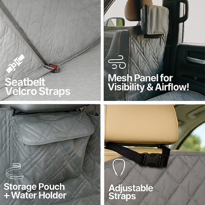 X-Large Car Seat Cover For Dogs and Pets 56"W Grey - Formosa Covers