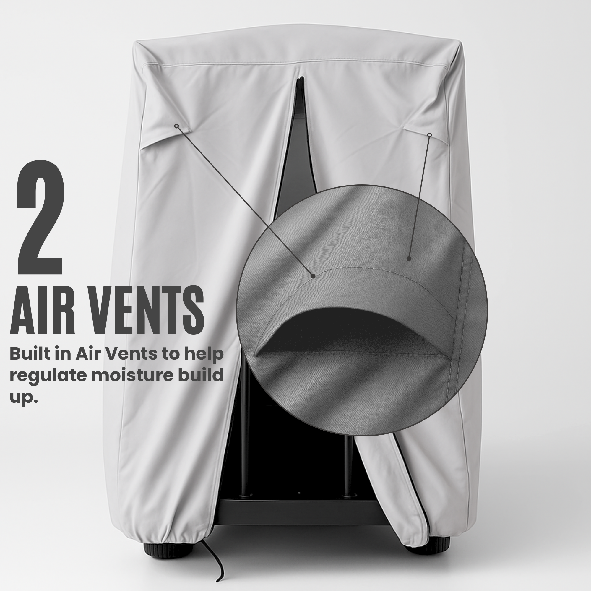 2 Passenger Golf Cart Storage Cover for E-Z-GO 2FIVE, Grey