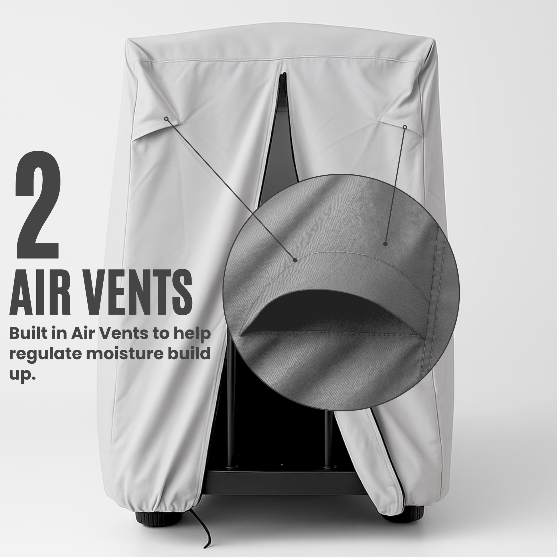 2 Passenger Golf Cart Storage Cover for E-Z-GO 2FIVE, Grey