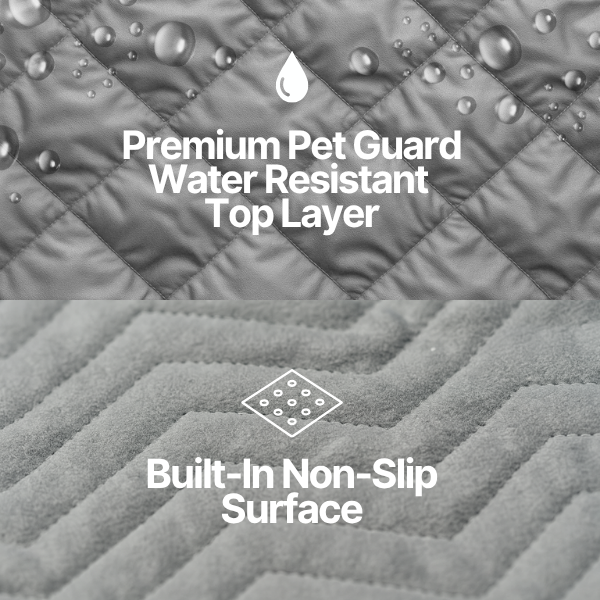 Car Seat Hammock Cover with Non-Slip Fabric for Dogs and Pets Grey