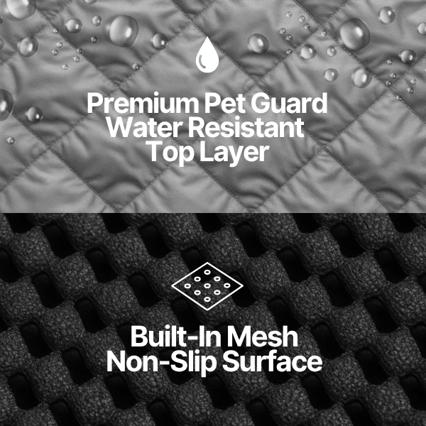 Pet Single Car Seat Cover with Floor Coverage Grey