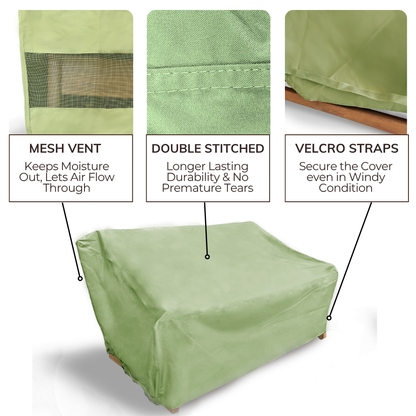 Patio Loveseat Bench Cover Up to 60"L Aspen Green - Formosa Covers
