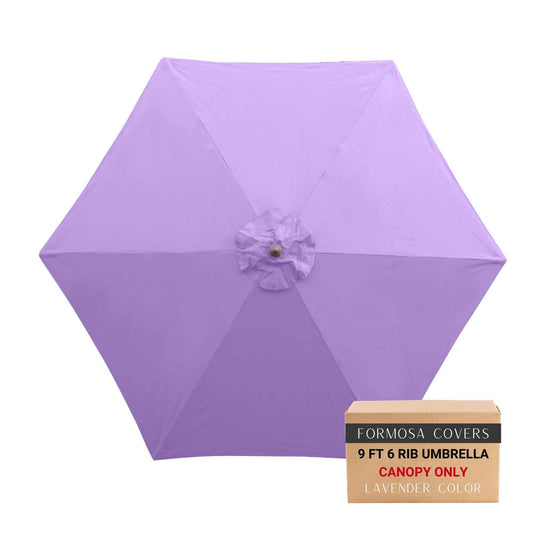 9ft lavender market patio umbrella 6 rib replacement canopy with air vent and UV protection.