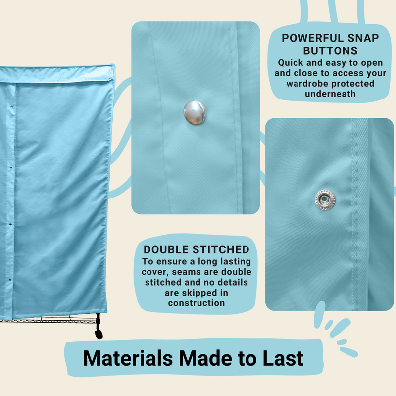 Portable Garment Rack Fabric Cover Glacier Blue | Formosa Covers