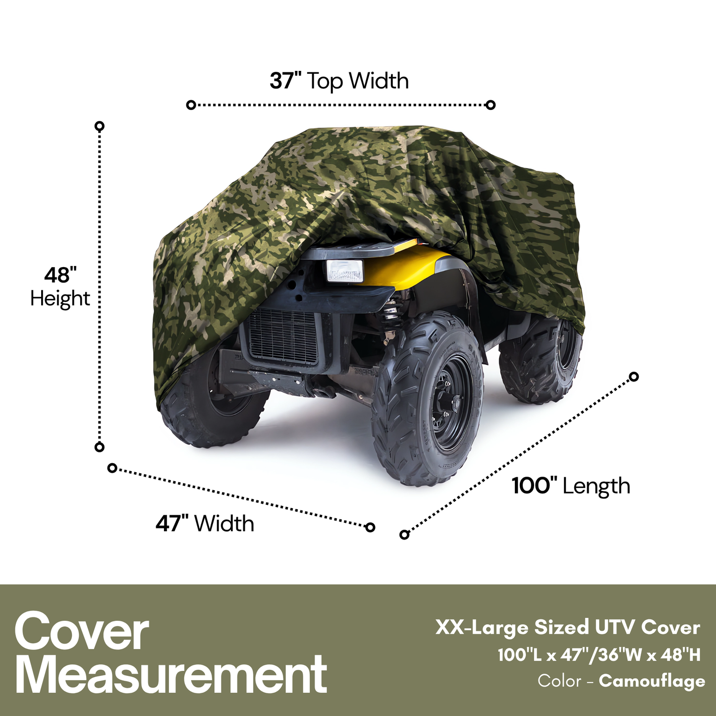 ATV Cover XXL Camouflage 100"L x 47"/36"W x 48"H - Formosa Covers