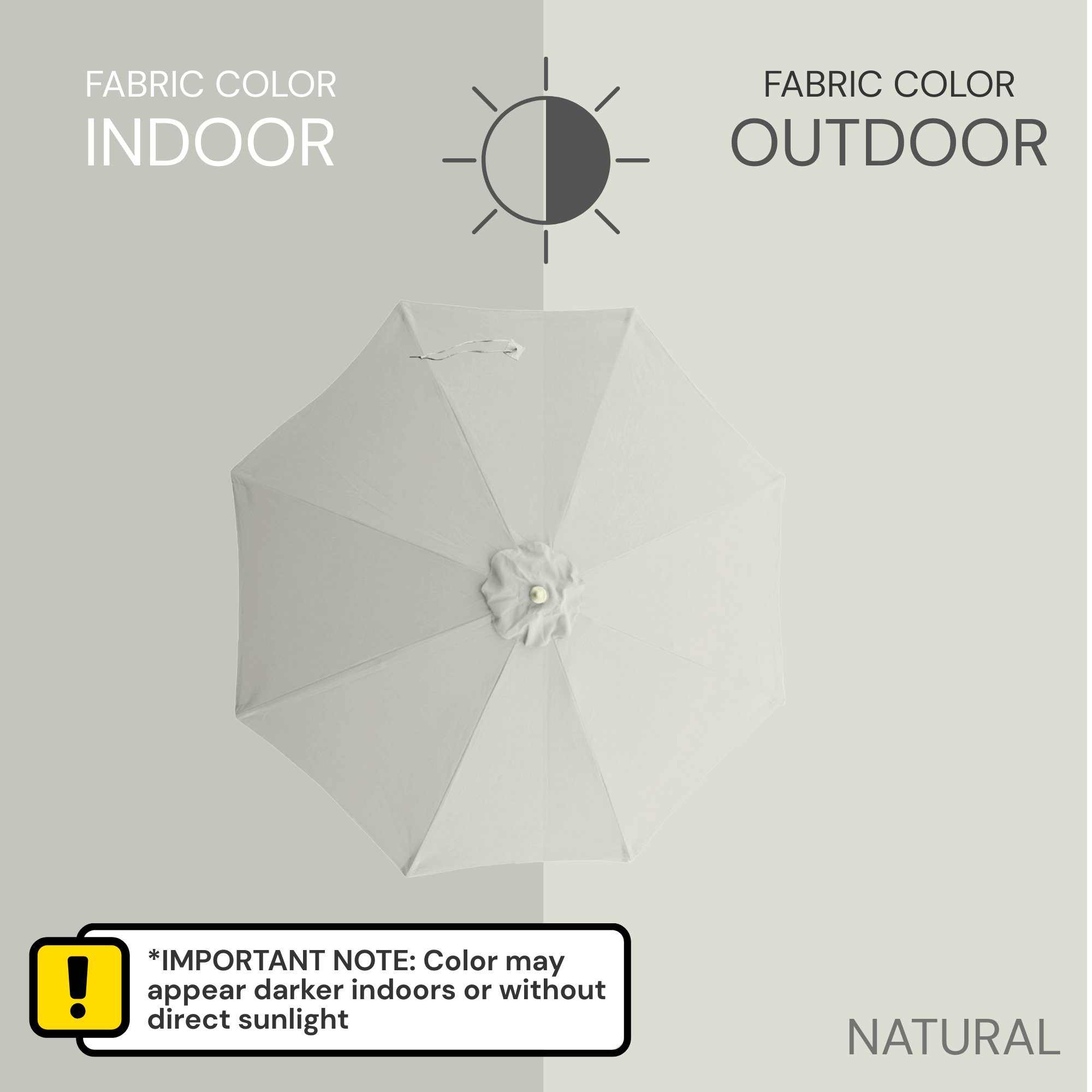 9ft Market Patio Umbrella 6 Rib Replacement Canopy Natural