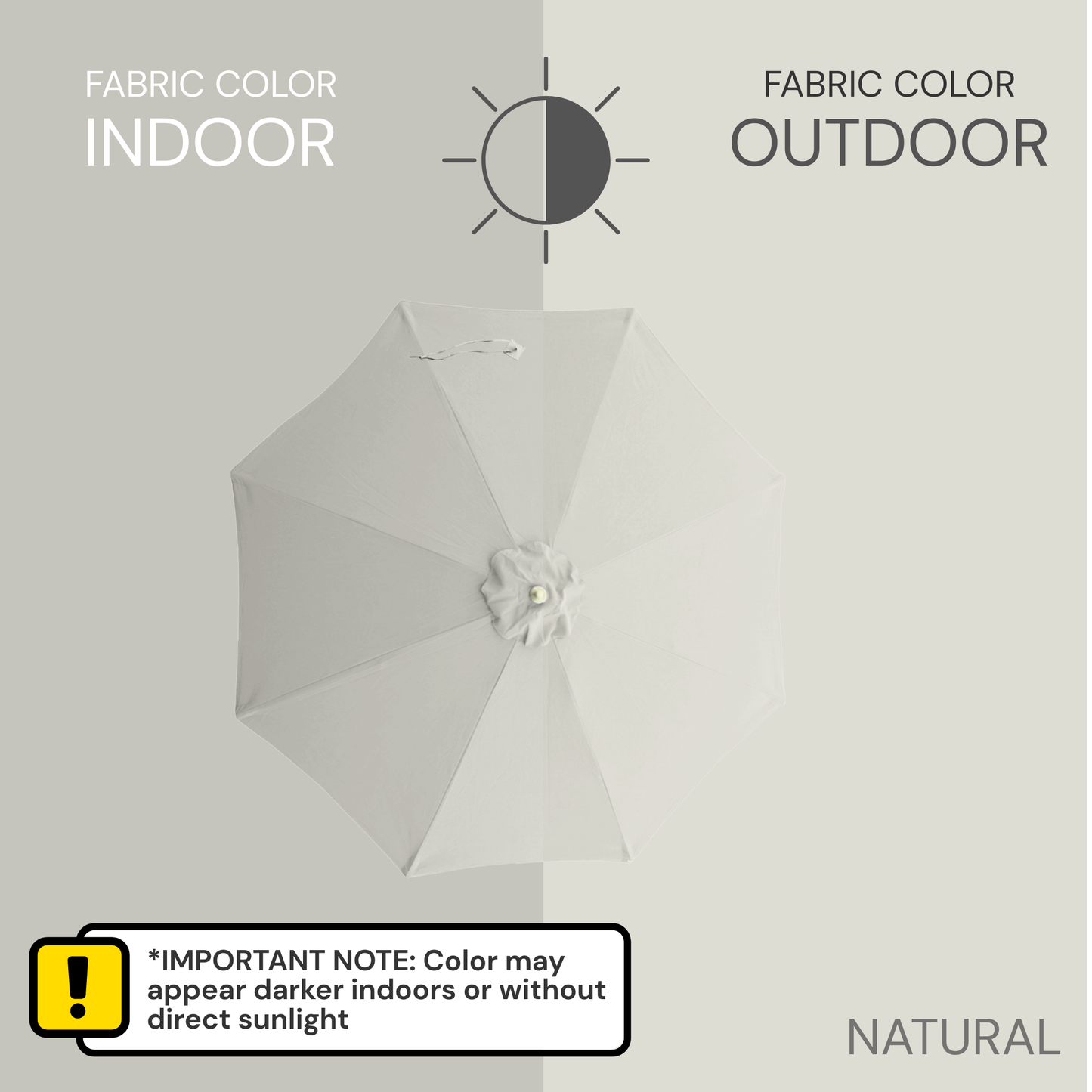 9ft Market Patio Umbrella 8 Rib Replacement Canopy Natural - Formosa Covers