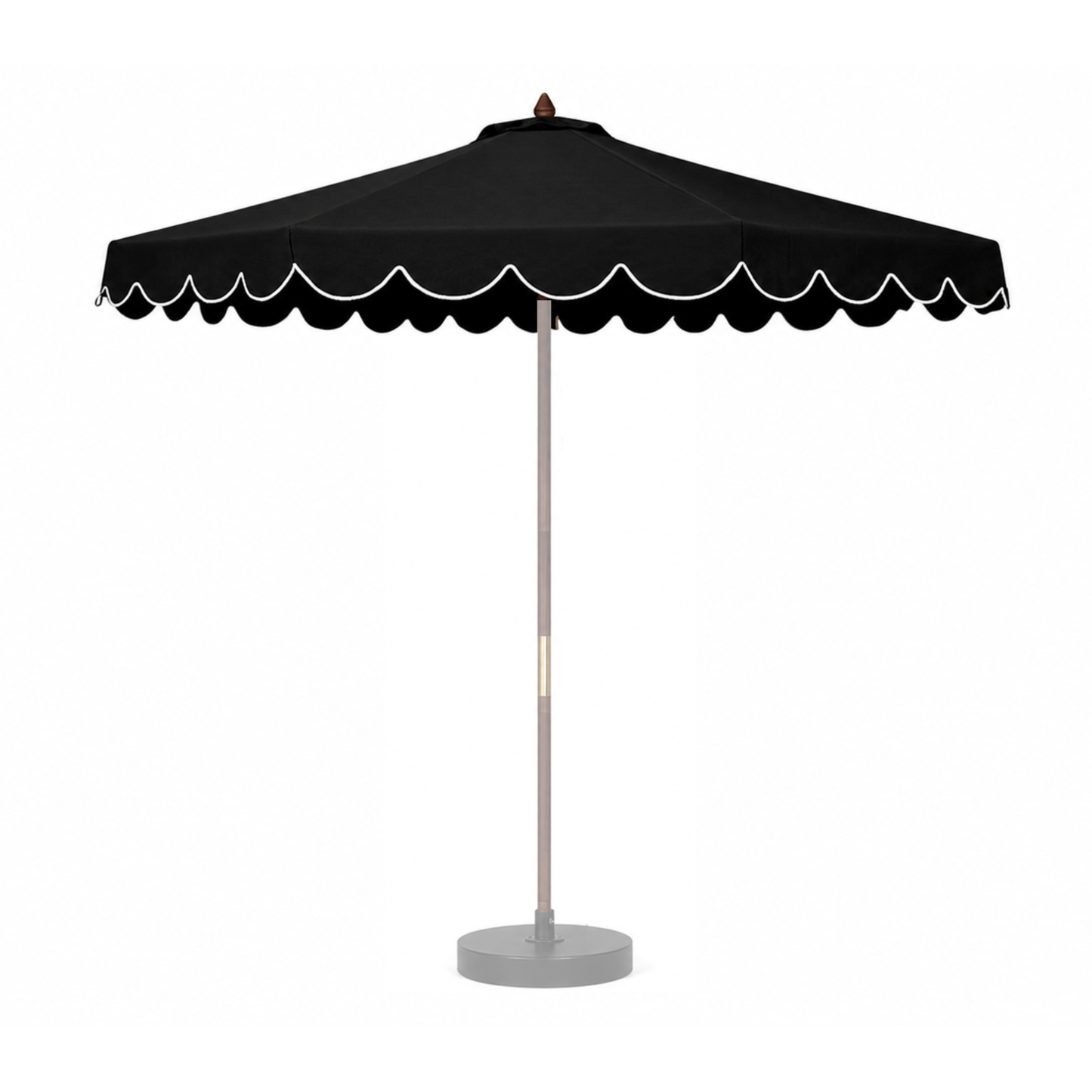 [SHIPS BY 6/16/26] 9ft 8 Rib Replacement Umbrella Canopy with Scallops in Black