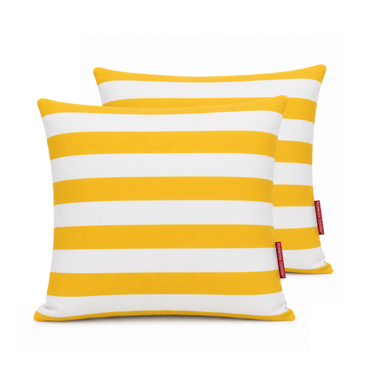 [SHIPS BY 6/16/26] Outdoor Patio Pillow Cover in Cabana Yellow Stripe Olefin (2 Pack)