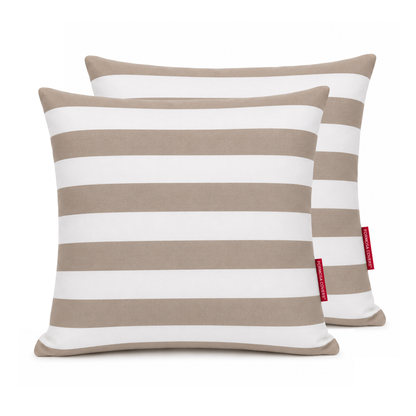 [SHIPS BY 6/16/26] Outdoor Patio Pillow Cover in Cabana Beige Stripe Olefin (2 Pack)