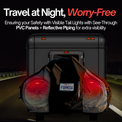 Electric Bike Cover for Transport (Fits 1-2 E-Bikes) with Large Translucent Ends