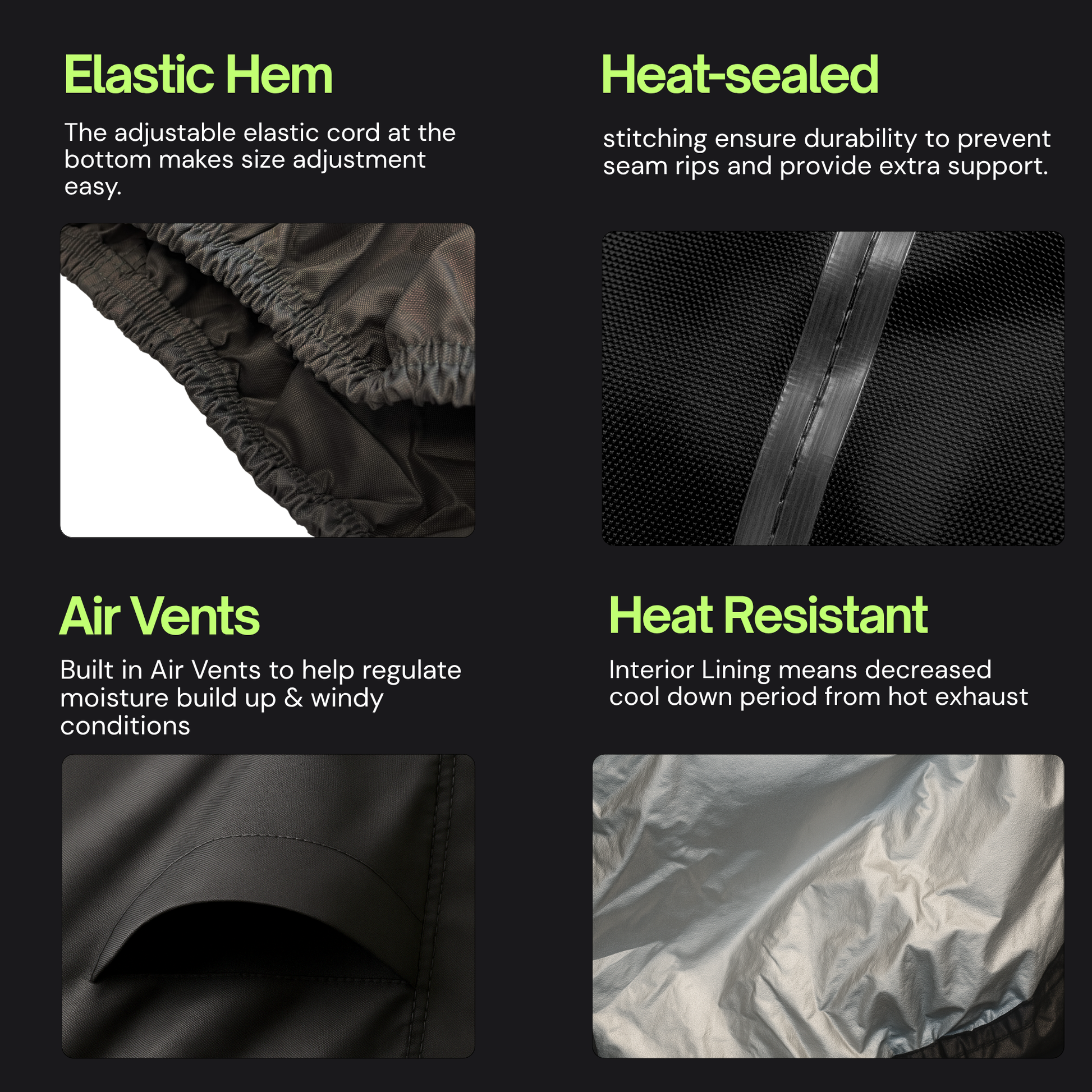 Deluxe Motorcycle Cover, All Season & Light Weight (XXL) Black