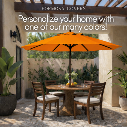 9ft Market Patio Umbrella 8 Rib Replacement Canopy Tuscan Orange - Formosa Covers
