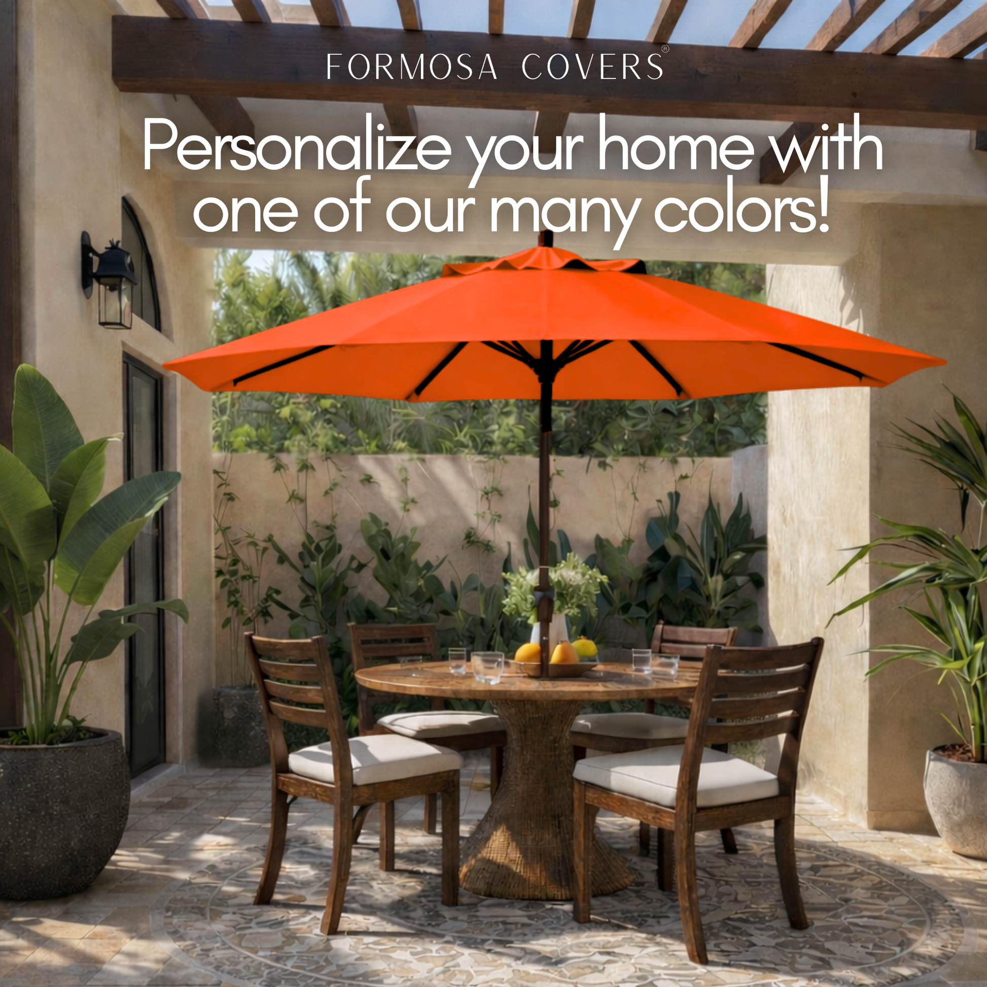 9ft Market Patio Umbrella 6 Rib Replacement Canopy Orange