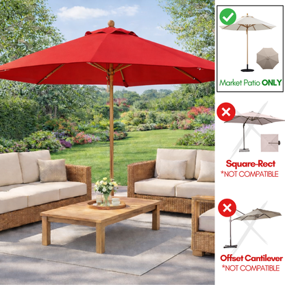 10ft Market Patio Umbrella 8 Rib Replacement Canopy Red - Formosa Covers