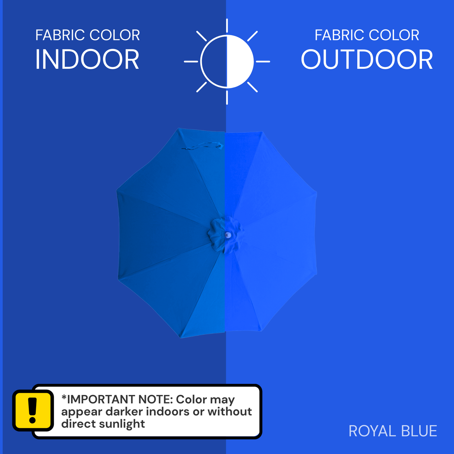 9ft Market Patio Umbrella 6 Rib Replacement Canopy Royal Blue - Formosa Covers