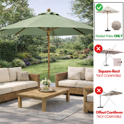 [SHIPS BY 6/16/25] 7.5ft Market Patio Umbrella 8 Rib Replacement Canopy Sage Green - Formosa Covers