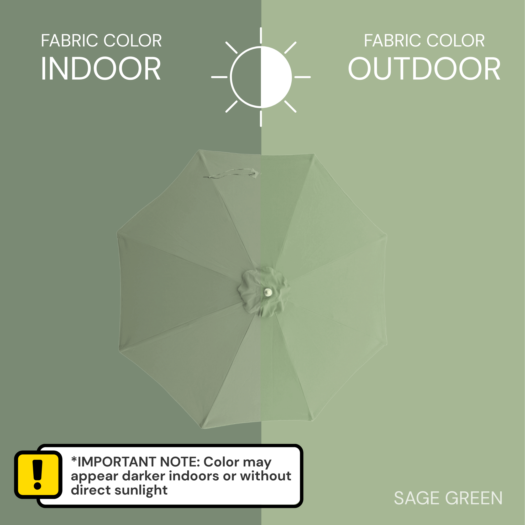 9ft Market Patio Umbrella 6 Rib Replacement Canopy Sage Green - Formosa Covers