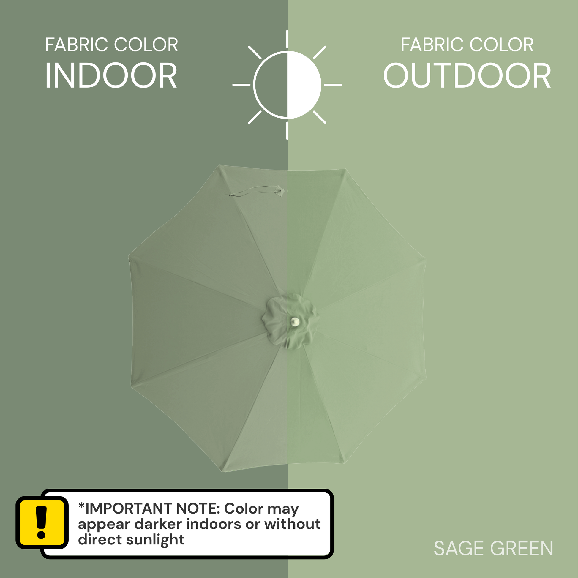 Patio Umbrella Replacement Canopy 11 ft 8 Rib Sage Green