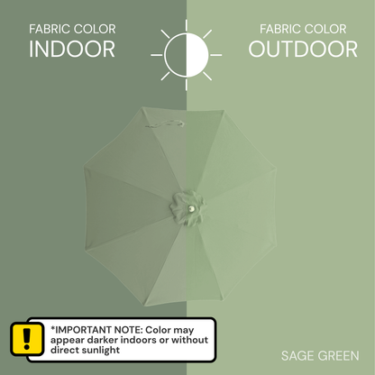 9ft Market Patio Umbrella 6 Rib Replacement Canopy Sage Green - Formosa Covers