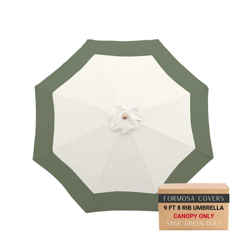 9ft Market Patio Umbrella 8 Rib Replacement Canopy Duet Sage Green