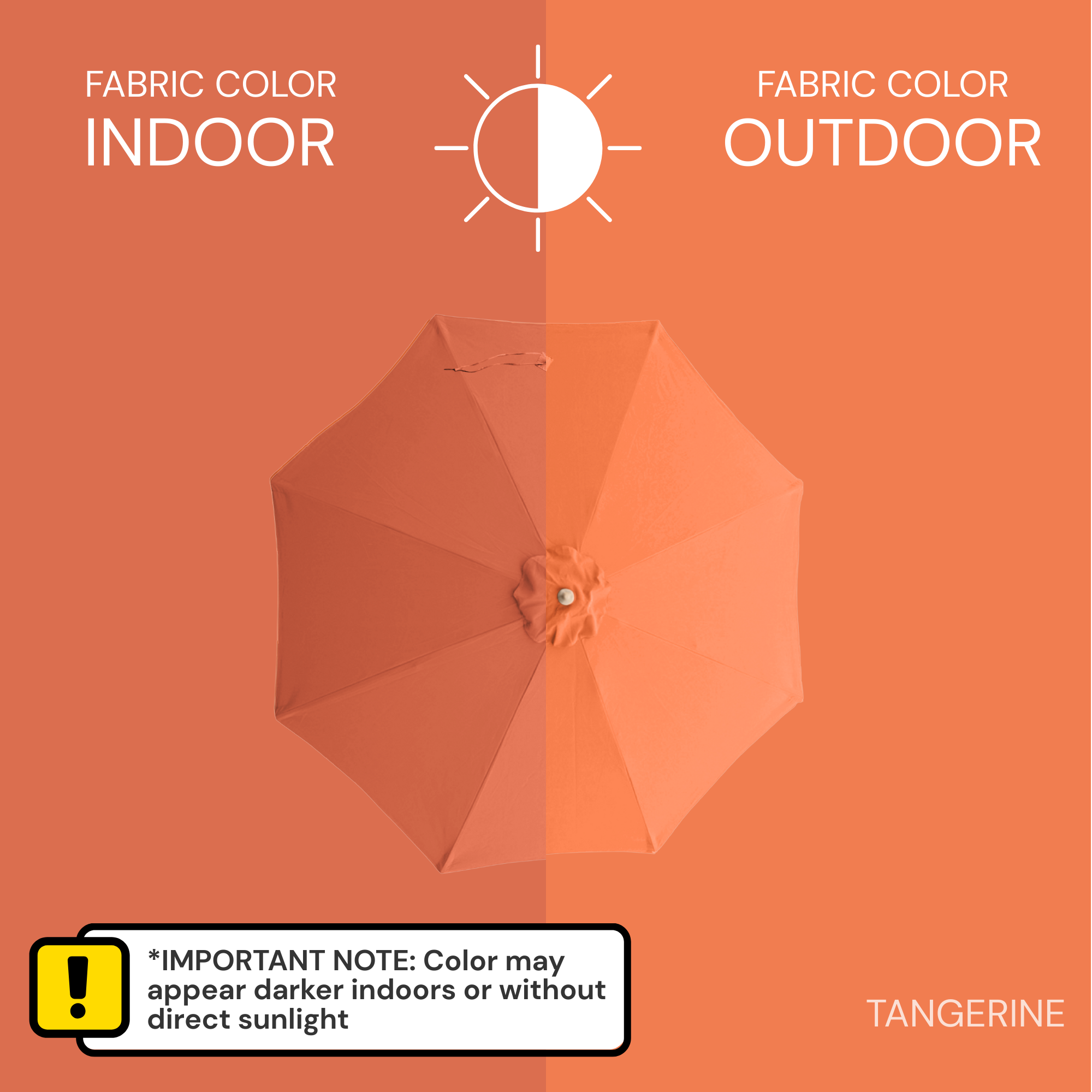 9ft Market Patio Umbrella 8 Rib Replacement Canopy Tangerine - Formosa Covers