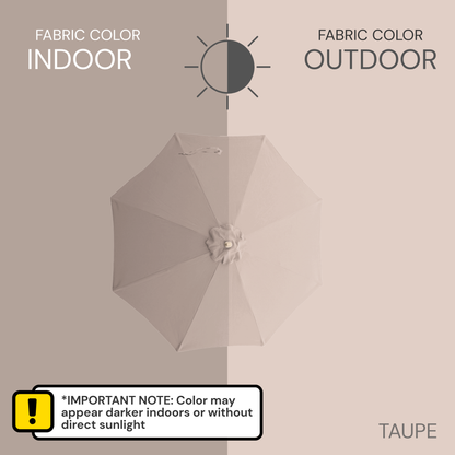 9ft Market Patio Umbrella 6 Rib Replacement Canopy Taupe - Formosa Covers