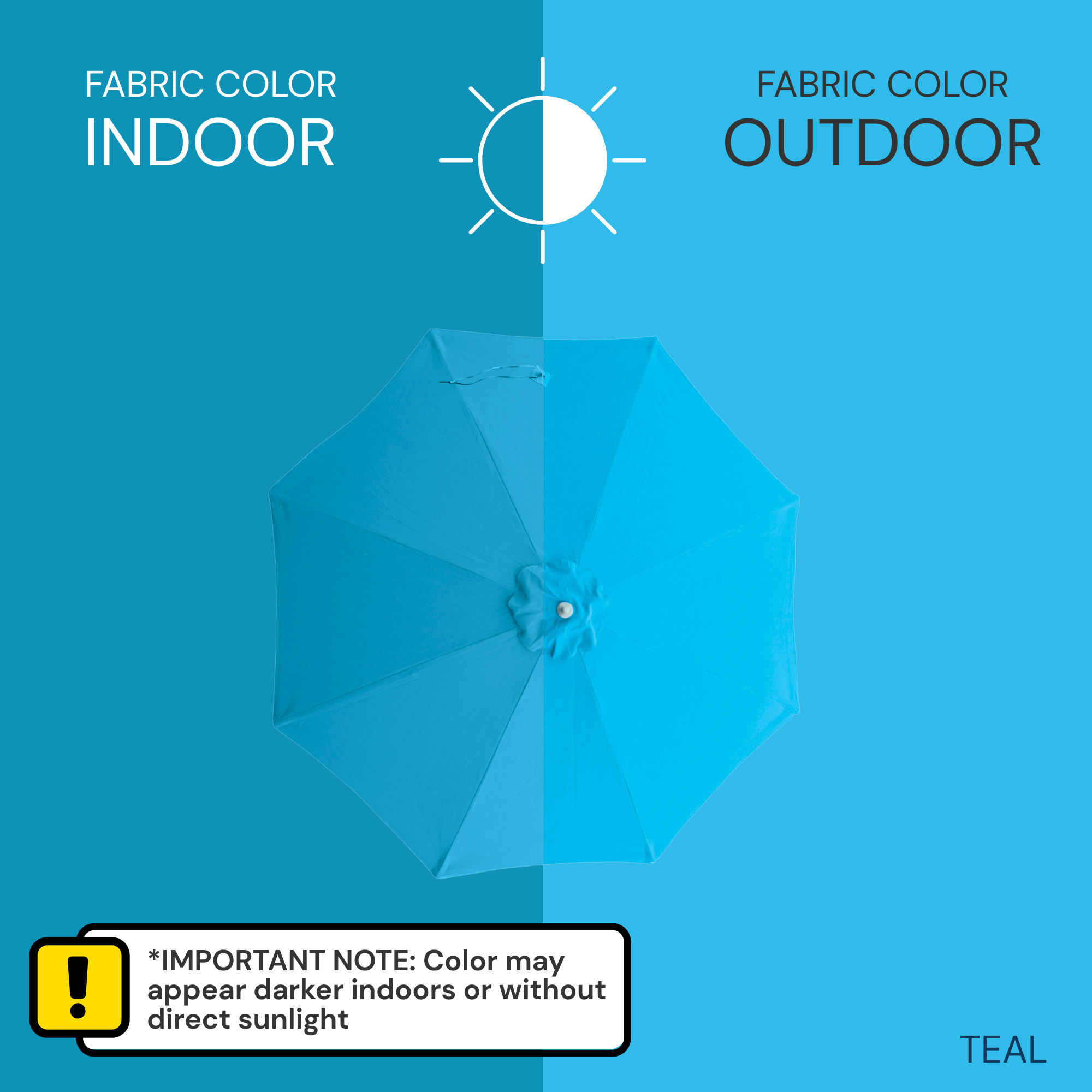 9ft Market Patio Umbrella 8 Rib Replacement Canopy Teal - Formosa Covers