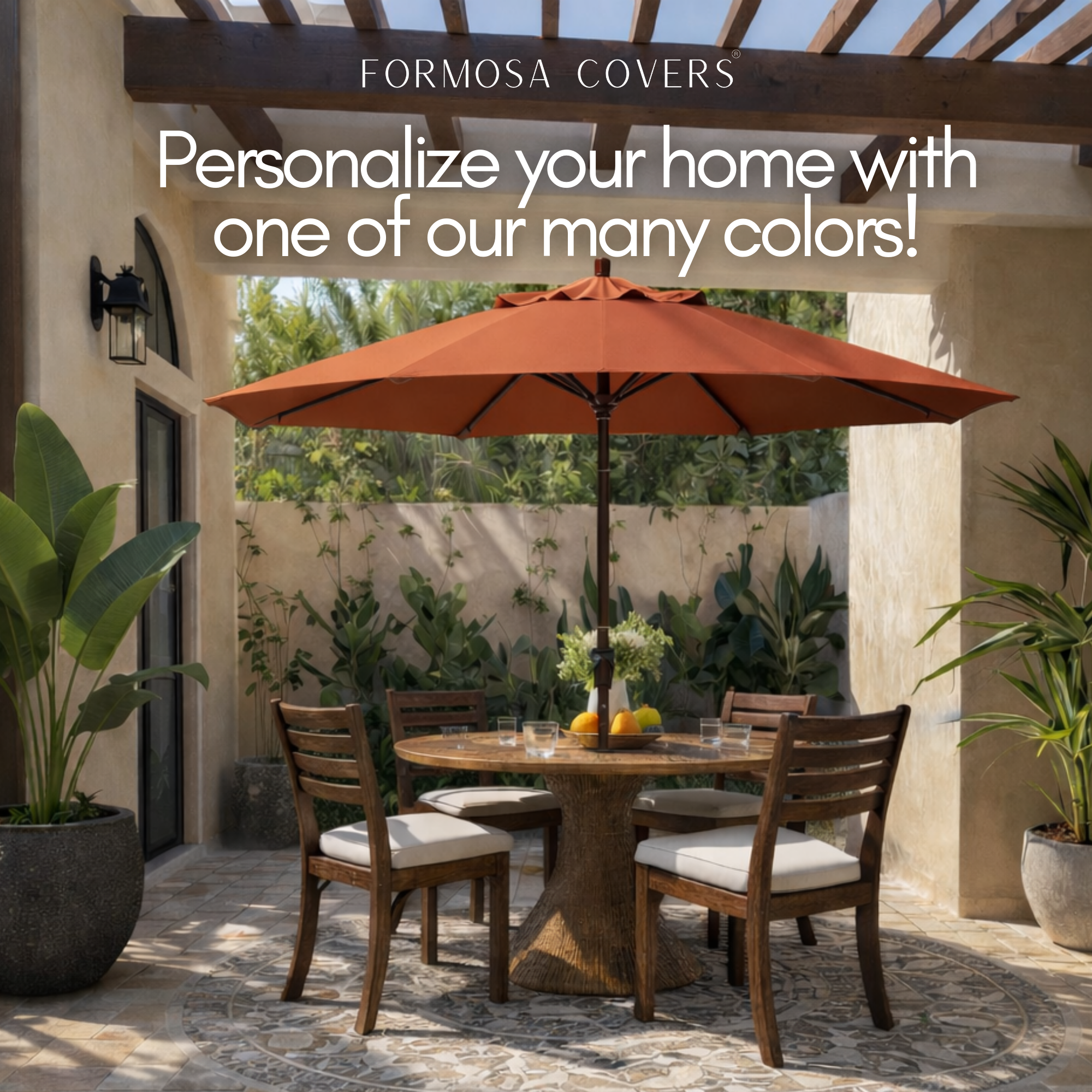 9ft Market Patio Umbrella 8 Rib Replacement Canopy Terracotta - Formosa Covers