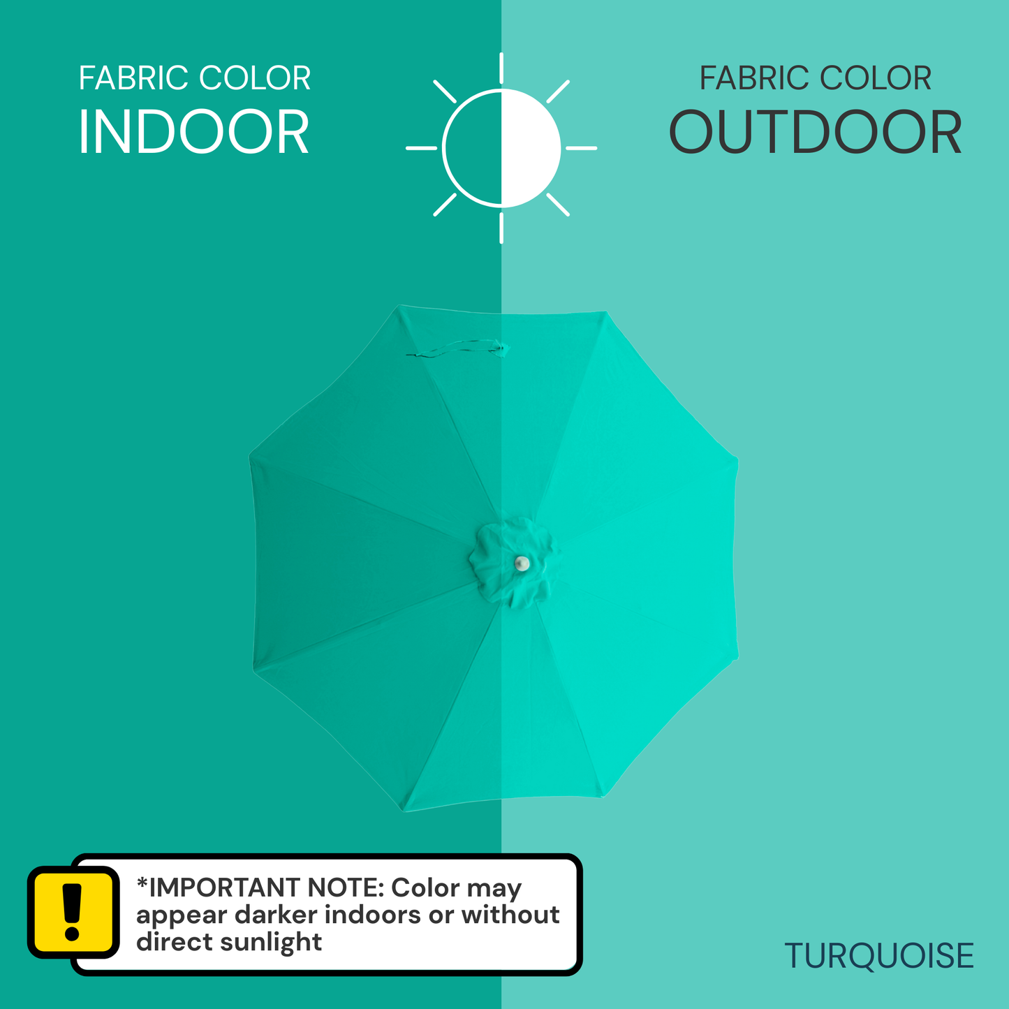 9ft Market Patio Umbrella 8 Rib Replacement Canopy Turquoise Olefin - Formosa Covers